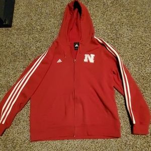 Mens L Adidas Nebraska Huskers hoodie